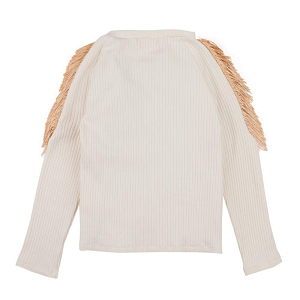 Лонгслив с бахромой Gingersnaps "Therese Eggnog", светло-желтый